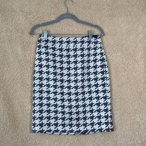 Banana Republic Houndstooth Pencil Skirt Sz 0